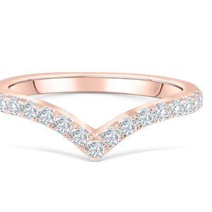 Modern Gents | NWOT | "The Zoey" Chevron Band | Rose Gold | Diamond Alternative